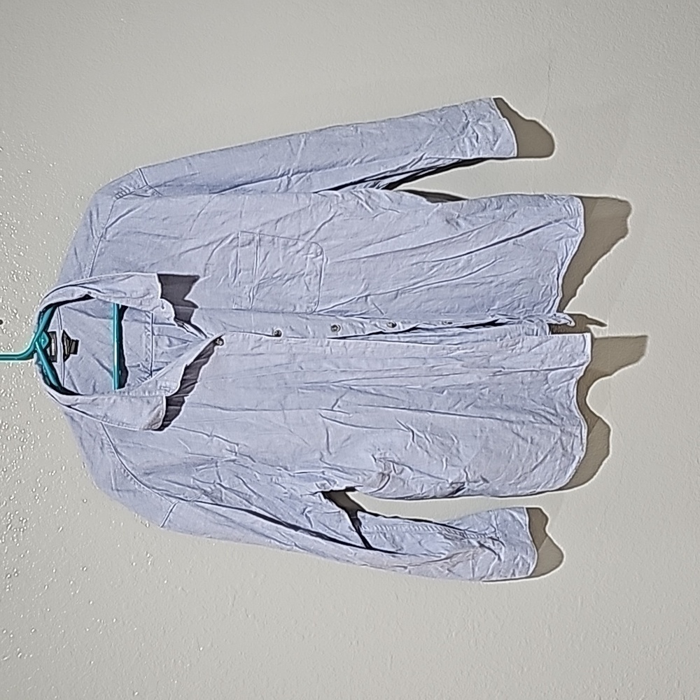 EDDIE BAUER Boyfriend fit light blue button down lon sleeve shirt size 2XL
